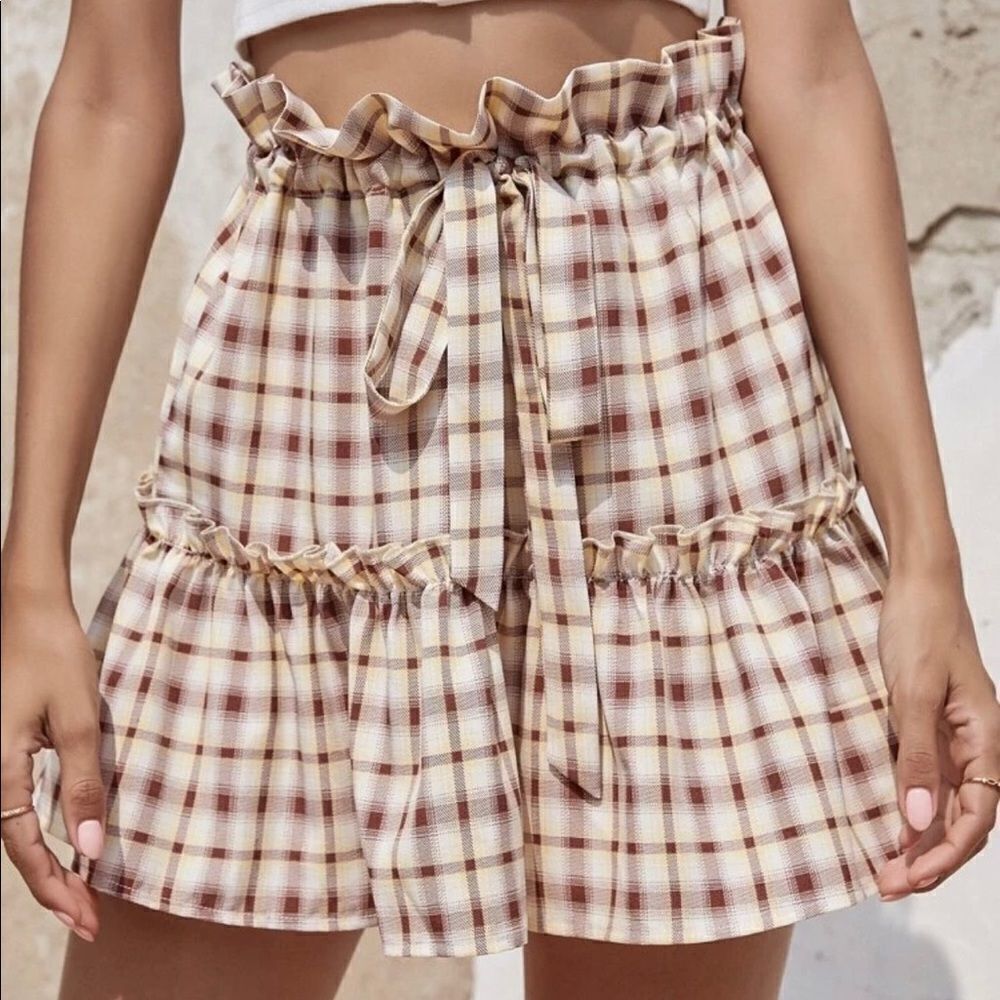 Checkered Print Skirt 